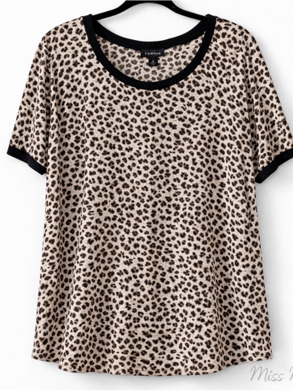 Torrid Leopard Print Top Black Trim Scoop Neck Plus Size Chic